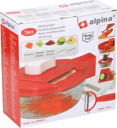 Grirëse multifunksionale Alpina me enë, me qëruese, e bardhë