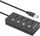 Hub USB Manhattan, 4 porta USB-A 5 Gbps, me çelës on/off për çdo port, gri