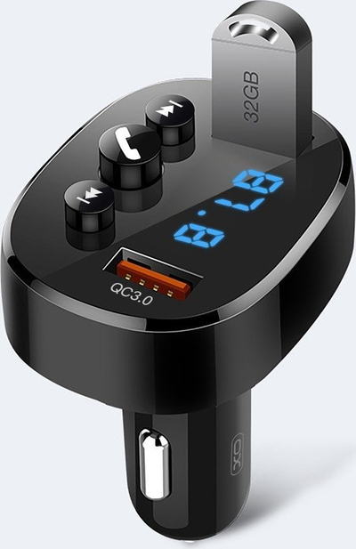 FM предавател за автомобил XO BCC03, блутут, 2x УСБ QC3.0, црн
