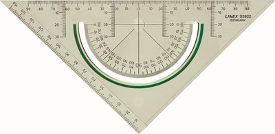 Геометриски триаголник Linex Super 22.5cm, проѕирен, против лизгање, сет 10 парчиња