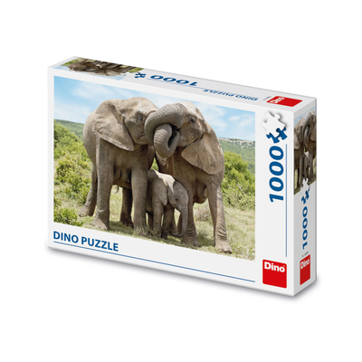 Puzzle Dino Elephant Family, 1000 pjesë, 15+ vjeç
