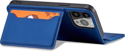 Kapak magnet me xhep kartash Hurtel për Samsung Galaxy S23 Plus, me mbajtëse, blu