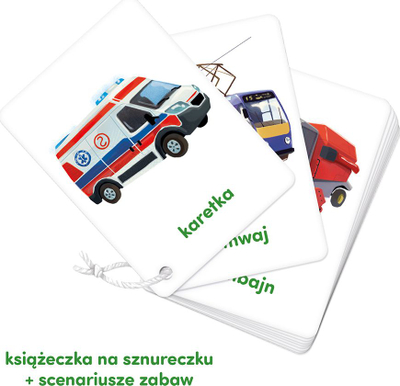 Илустративни карти Bright Junior Media CzuCzu Picture Cards On a String Vehicles, сет 32 парчиња, за деца
