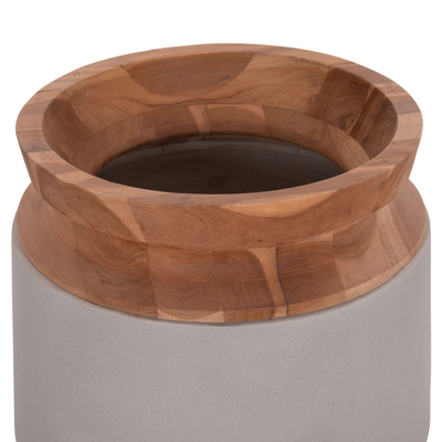 Vazo dyshemeje dekorative Linter HM4662.03L, Fiber Cement, Ø41x47 cm, gri
