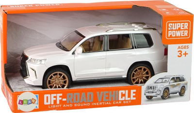 Makine lodër off road Leantoys Lexos 1:14, dritë edhe tinguj, mekanizëm inercial, e bardhë