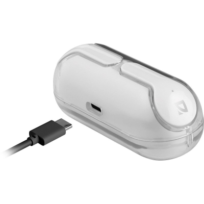 Kufje wireless Defender Twins 916, Bluetooth 5.0, kuti karikimi me ekran, të bardha
