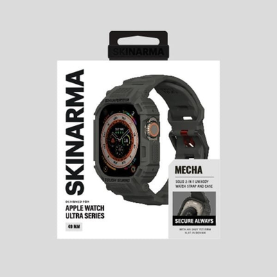 Rrip me mbrojtëse për Apple Watch 49mm Skinarma Mecha 2 in 1, TPU, ngjyrë ulliri
