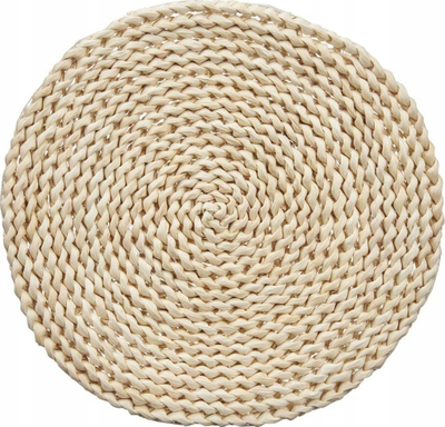 Nënpjatë Kinvara rrumbullake, 25cm, e thurur bar deti, bezhë