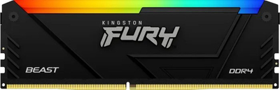 Memorie Kingston Fury Beast RGB, DDR4, 16 GB, 3600 MHz, CL18, KF436C18BB2A/16