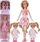 Set kukulla Artyk Natalia Doll With Daughters, 29 cm, 3 pjesë, rozë