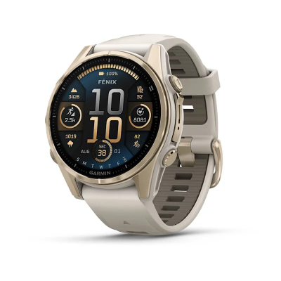 Ora sportive Garmin Fenix 8 AMOLED Sapphire, 43mm, GPS, ari i butë