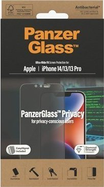 Mbrojtës ekrani PanzerGlass Ultra Wide Fit P2783 për iPhone 14, 13 Pro dhe 13 6.1\", me Privacy dhe shtresë antibakteriale