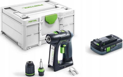 Makine kaçavidë-trapano pa kabllo Festool C 18 HPC 4.0 I-Set, 18V, 4.0Ah Li-Ion, e zezë