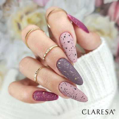 Top coat xhel për thonj Claresa Top Bubble, efekt mat, gold, 5 g