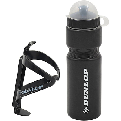 Shishe uji për biçikletë Dunlop, 750 ml, me mbajtëse, e zezë