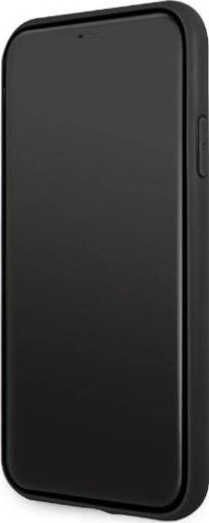 Mbrojtëse telefoni Mercedes AMG me lëkurë të stampuar, për iPhone 11, lëkurë, e zezë