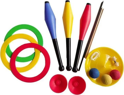 Set zhonglimi SPARTAN Juggling, topa dhe unaza, shumëngjyrësh