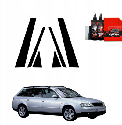 Film mbrojtës për shtylla GrizzGlass BodyShield, Audi A6 C5 Avant 1998-2004, set 6 copë, i zi