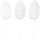 Gjethe dekorative Titanum Fabric Leaves On Wire, set 10 copë, 30x50 mm, të bardha