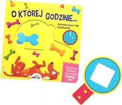 Libër për kalamaj Sassi At What Time Book With A Magic Magnifying Glass, mësimi i orës, me xhamadhie magjike