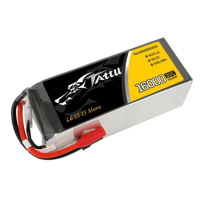 Bateri LiPo Tattu 6S 16000mAh, 22.2V, 30C, e verdhë