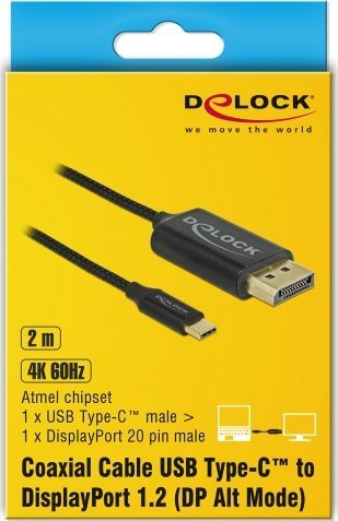 Kabllo adapter video DeLOCK 84904, USB Type C në HDMI, 1 m, 4K 60Hz, e zezë
