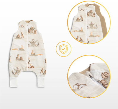 Вреќа за спиење за деца Bunnies L, TOG 1.0, памук, беж