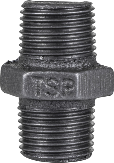 Lidhës nipël tubash TSP M 1/2" DN15, gize e farkume, i zi