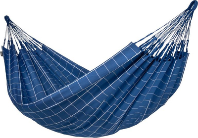 Hamak La Siesta Brisa Classic XL King, që s’e ha moti, për jashtë e për brenda, blu me vija të bardha
