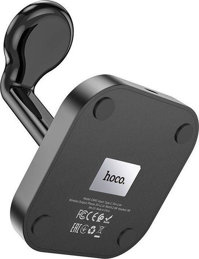 Karikues wireless Hoco Graceful CW43 3in1, USB C, për Apple, i zi