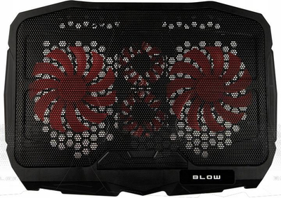 Stendë ftohse për laptop Blow Hurricane, 12-17", 4 ventilatorë, LED i kuç, e zezë