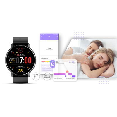 Orë inteligjente Giewont GW120-2 Pro, Bluetooth, me ekran me prekje, e zezë