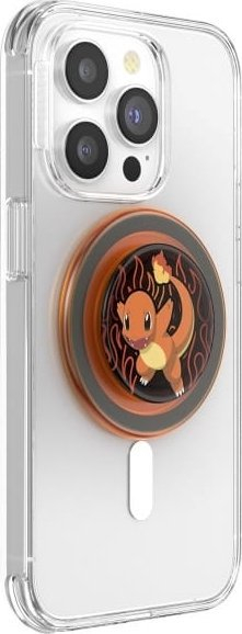 Mbajtëse magnetike telefoni PopSockets MagSafe PopGrip me unazë adaptruese, me figurë Pokémon Charmander Flame