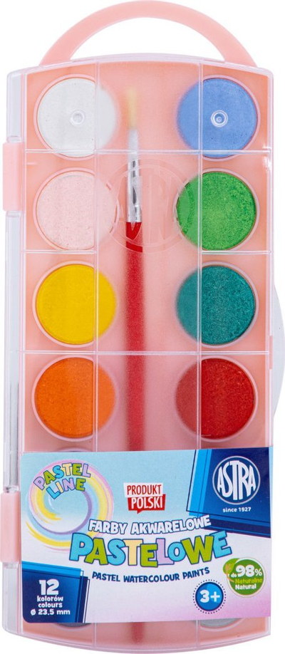 Водени бои Astra Pastel, сет 12 бои