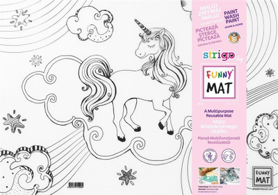 Tapet për ngjyrosje FunnyMat Unicorn, silikon, 48 x 33 cm, i bardhë