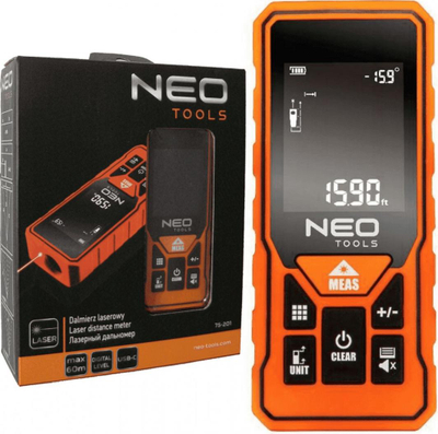 Largësimatës me lazer NEO 0.2 - 60m 75-201, portokalli