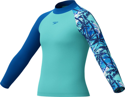 Bluzë rash për çuna Speedo, me mëngë t'gjata, UPF40+, blu