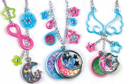 Set kreativ Crazy Chic My Moonlight Pendants, byzylykë dhe varse që ndriçojnë në errësirë, shumëngjyrësh