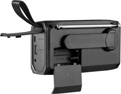 Radio portative Sandberg Survivor DAB All in 1 4500, Bluetooth, power bank, e zezë