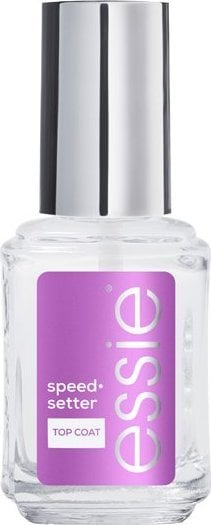 Top coat për thonj Essie Speed Setter, thahet shpejt, shkëlqim i fortë, transparent