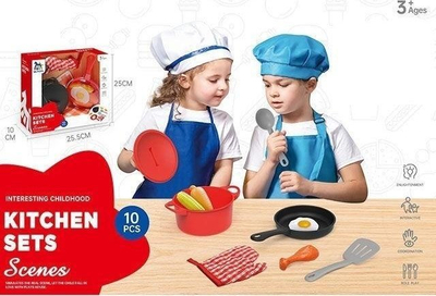 Сет кујна играчка Kitchen Sets, 10 делови, за деца 3+, шарен