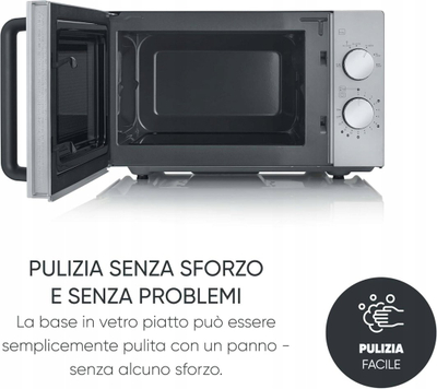 Furrë me mikrovalë Severin MW 9184, 20L, 800W, inox e zezë