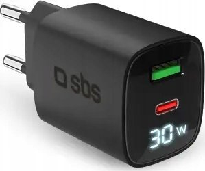 Karikues SBS Travel Charger PD GaN, 30W USB C, 18W USB, LCD, i zi