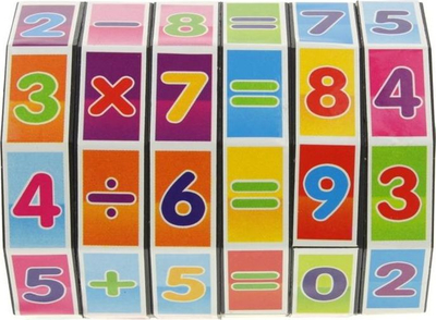 Lodër mësimi cilindër për matematikë, numra dhe veprime të thjeshta, me shumë ngjyra