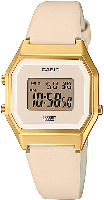 Orë digjitale për femra Casio, bezhë