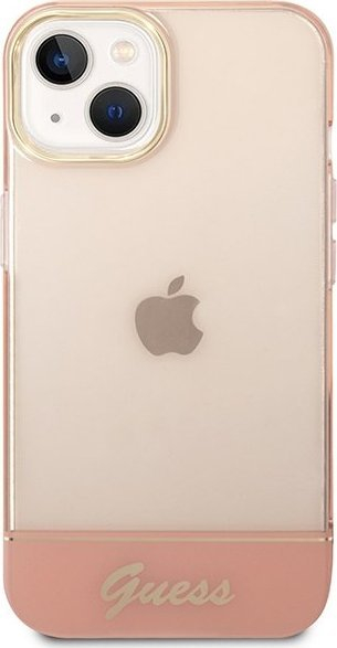 Guaskë telefoni Guess GUHCP14MHGCOP për iPhone 14 Plus, hardcase, transparente, rozë