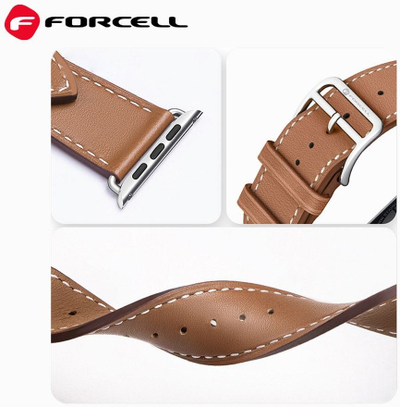 Rrip ore Forcell F Design FA20 për Apple Watch 38 40 41mm, lëkurë eko, kafe