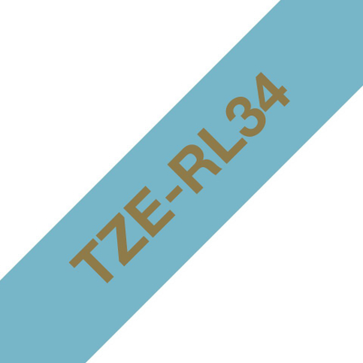 Rrip etiketa Brother TZE-RL34, 12mm x 4m, ari mbi blu