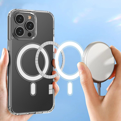 Kllëf telefoni për iPhone 14 Pro Max MagSafe, TPU fleksibël, mbrojtës goditjesh, transparent