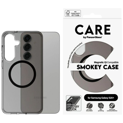 Mbulesë telefoni PanzerGlass CARE Smokey Case, kompatibël me Qi, për Samsung Galaxy S25+, e zezë